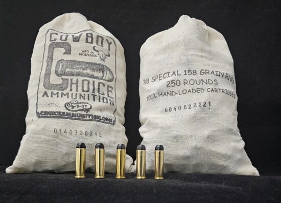 158RNFPL38SPWF250CCB .38 Special 158 Grain “WELLS FARGO BAG” AMMO NEW ! RNFP HI-TEK COATED~100% HAND LOADED