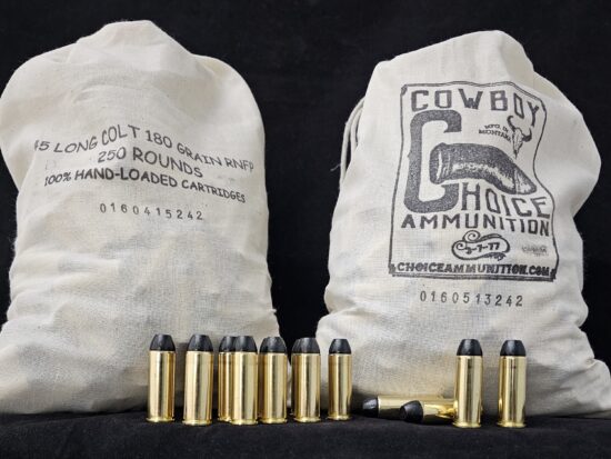 180RNFPL45LC250CCB .45 Long Colt 180 Grain "WELLS FARGO BAG" Ammo! Hi-Tek Coated RNFP~100% Hand-Loaded!!