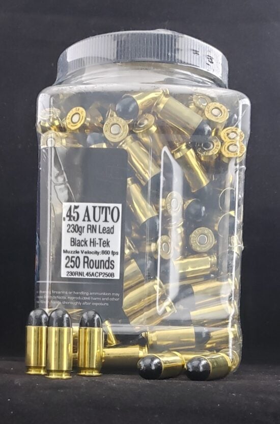 230RNL45ACP250 Choice Ammunition Choice Range .45 Auto 230 Grain Black Hi-Tek Coated RN~100% Hand-Loaded!!