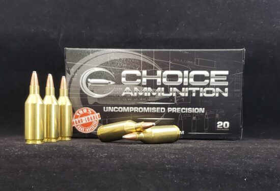 60SP223WSSM20 Choice Ammunition Choice Hunting 223 Winchester Super Short Magnum (WSSM) 60 Grain Soft Point~100% Hand-Loaded!!