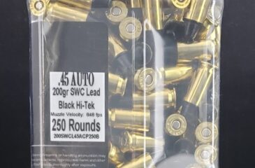 200SWC45ACP250 Choice Ammunition Choice Range .45 AUTO 200 GRAIN HI-TEK COATED SEMI-WADCUTTER (SWC)~100% HAND-LOADED!!