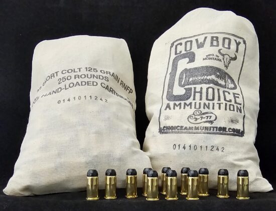 125RNFPL38SCWF250CCB 1 .38 Short Colt 125 Grain "Wells Fargo Bag" RNFP HI-TEK COATED LEAD COWBOY ACTION~100% Hand-Loaded!!