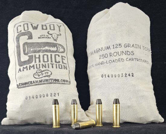 125TCFPL357MAGWF250CCB Choice Ammunition Cowboy Choice .357 Magnum 125 Grain TCFP HI-TEK Coated Cowboy Action “WELLS FARGO BAG”~100% Hand Loaded!!