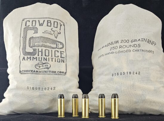 200RNFP44MAGWF250 Choice Ammunition Cowboy Action .44 Magnum 200 Grain "Wells Fargo Bag" Ammo! Hi-Tek Coated RNFP “COWBOY CHOICE” Ammunition~100% HAND-LOADED!!