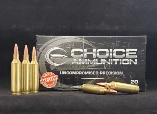 70TSXLF22CREED20 Choice Ammunition .22 Creedmoor 70 Grain Barnes TSX (lead-free ammunition)~100% Hand-Loaded!!