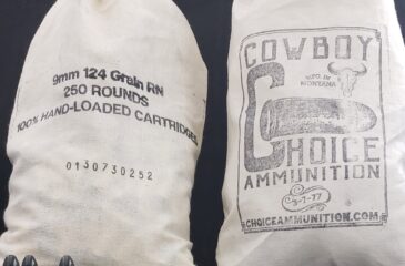 124RNL9MMWF250CCB Choice Ammunition (1) 9mm Cowboy Action 124 Grain "Wells Fargo Bag" RN Hi-Tek Coated~100% Hand-Loaded!!
